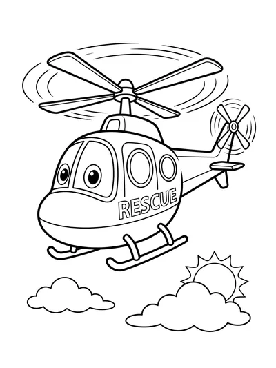 Kolorowanka Helikopter w akcji do druku