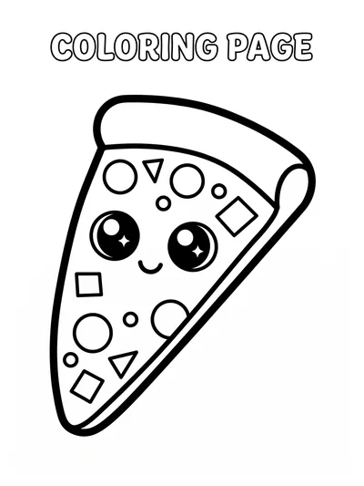Kolorowanka Pizza kawaii do druku